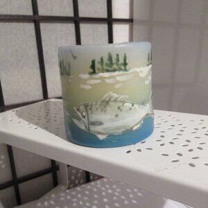It's a Fishy Life, Candle, Hand Painted, Helen Radok, Nature, 3" Pillar